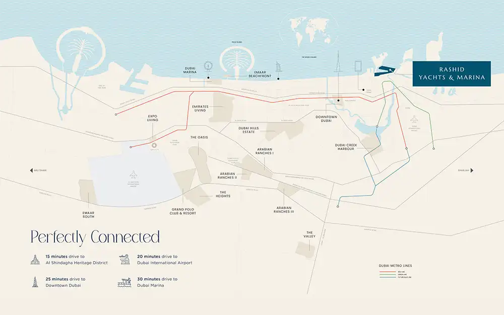 Aurea by Emaar at Rashid Yachts & Marina Location Image