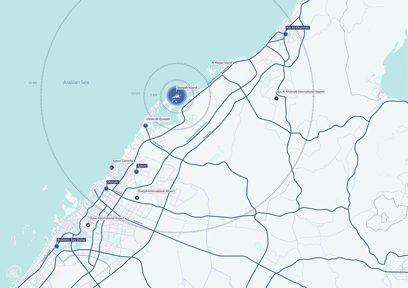 Palm Grove Villas at Sobha Siniya Island Location Image