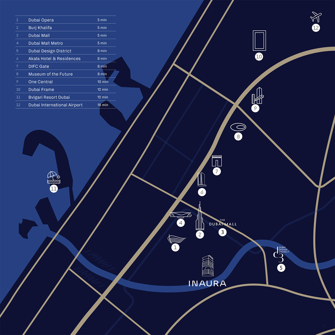 Inaura Residences Downtown Dubai by Arada Location Image