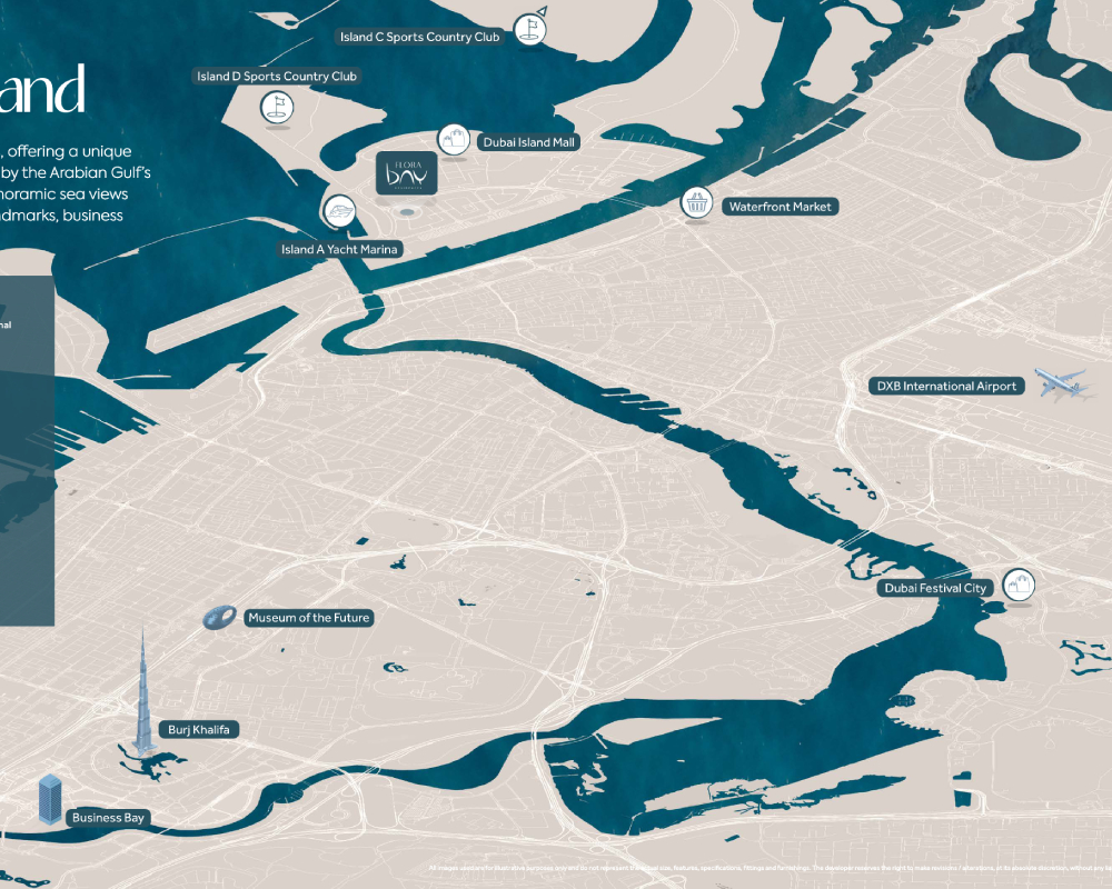 Flora Bay Residences at Dubai Islands by Octa Properties Location Image