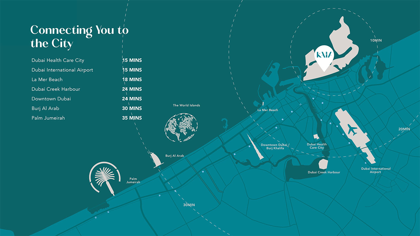 Kaia Residences by Amwaj Development at Dubai Islands Location Image