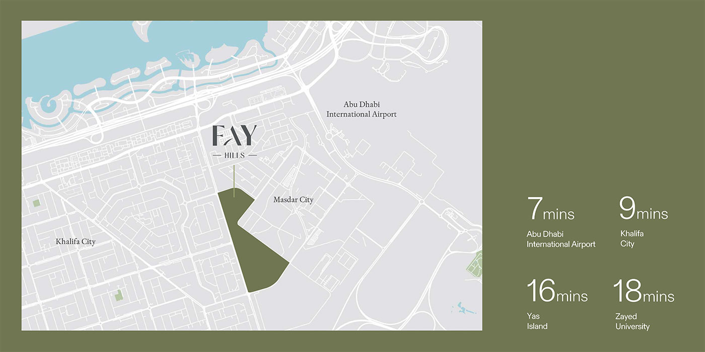 Fay Gardens by Taraf at Masdar City, Abu Dhabi Location Image