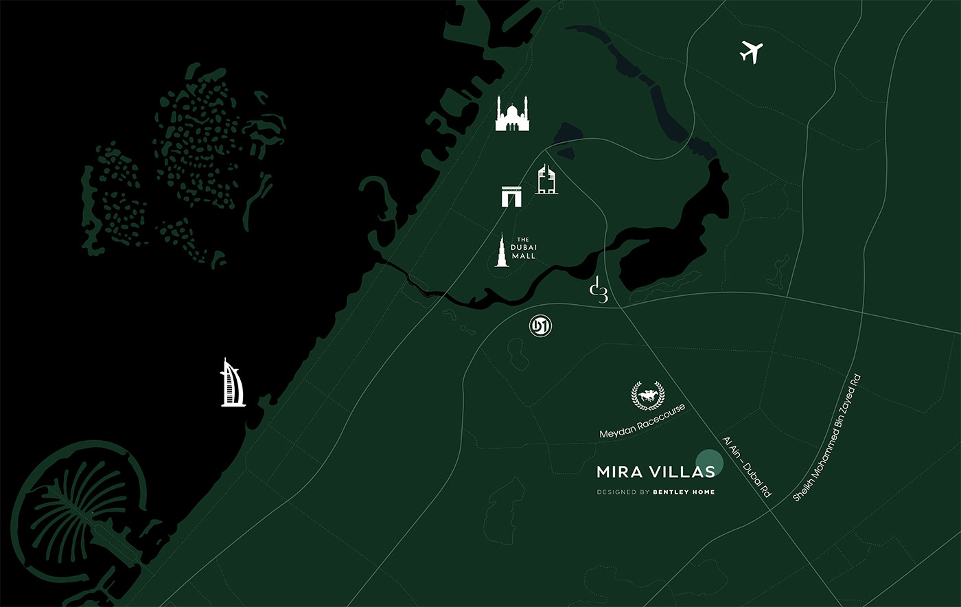 Mira Villas at District 11, Meydan, Dubai Location Image