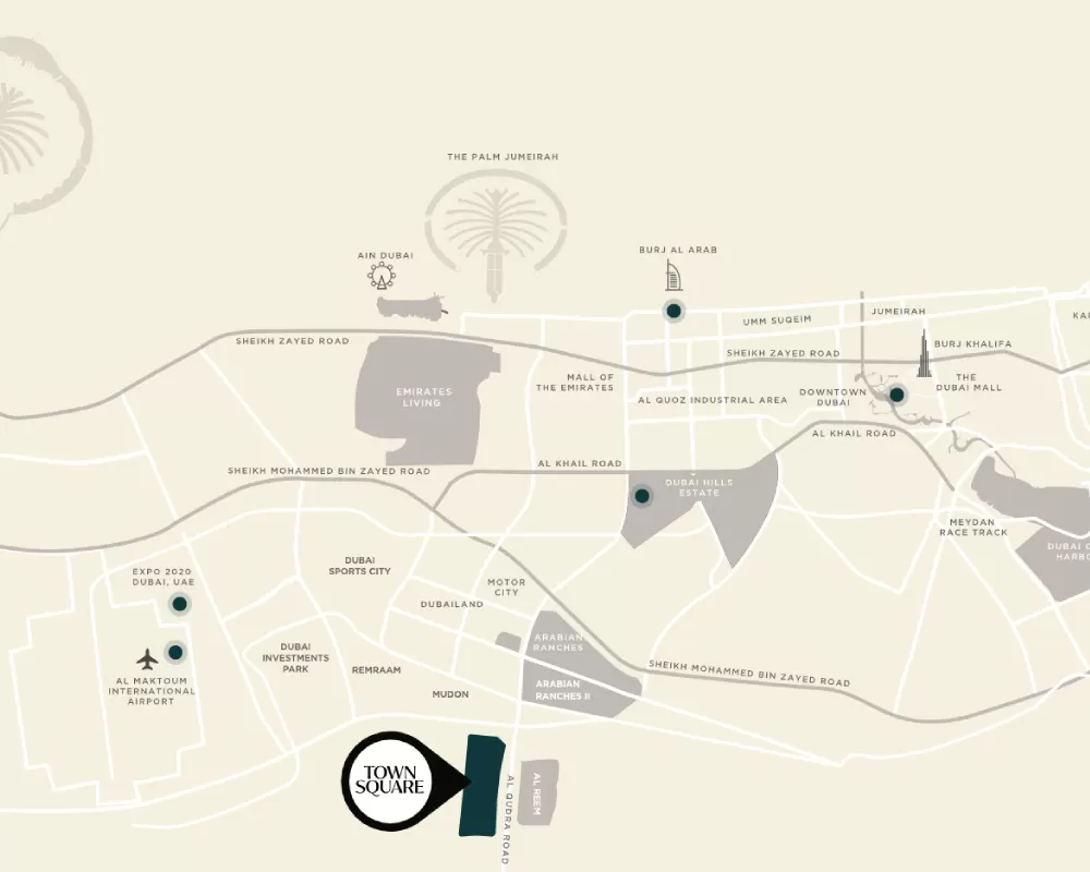 Location map of EVELYN on the Park