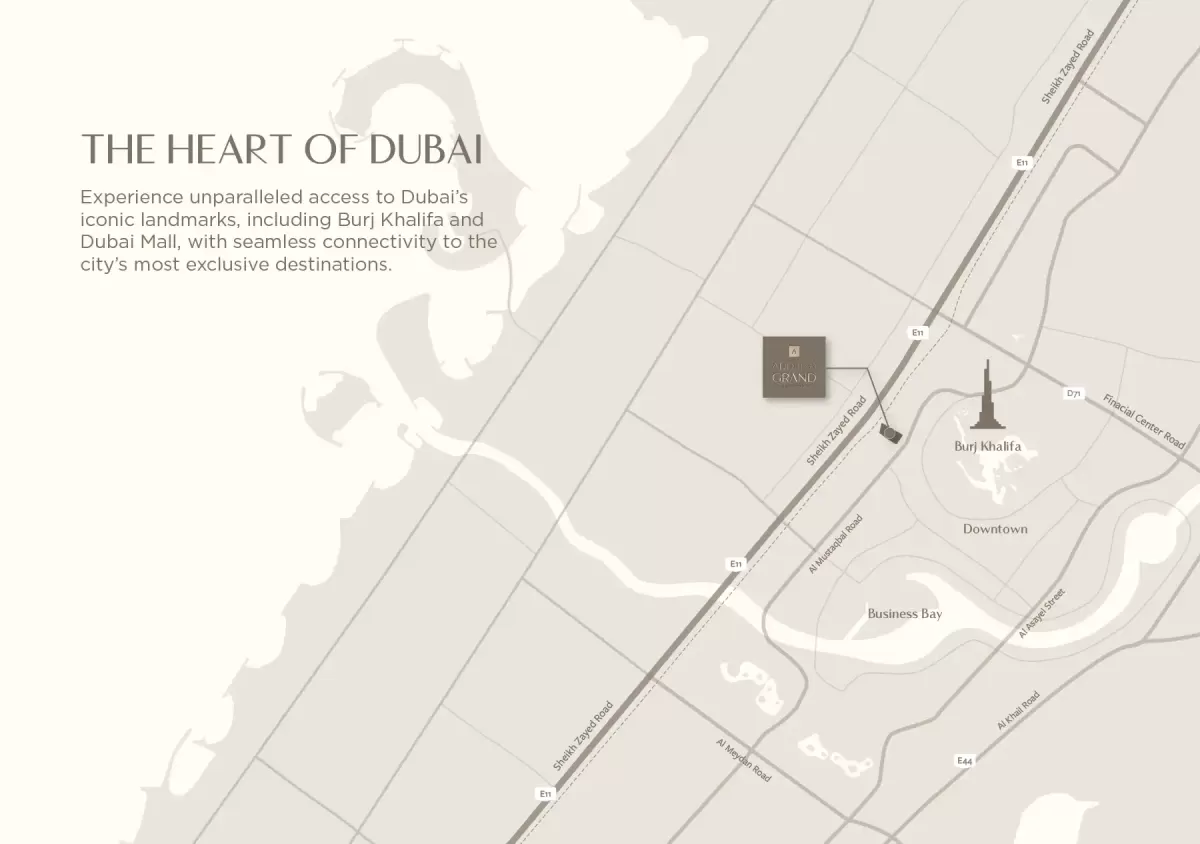 Location map of Address Grand Downtown Dubai by Nshama