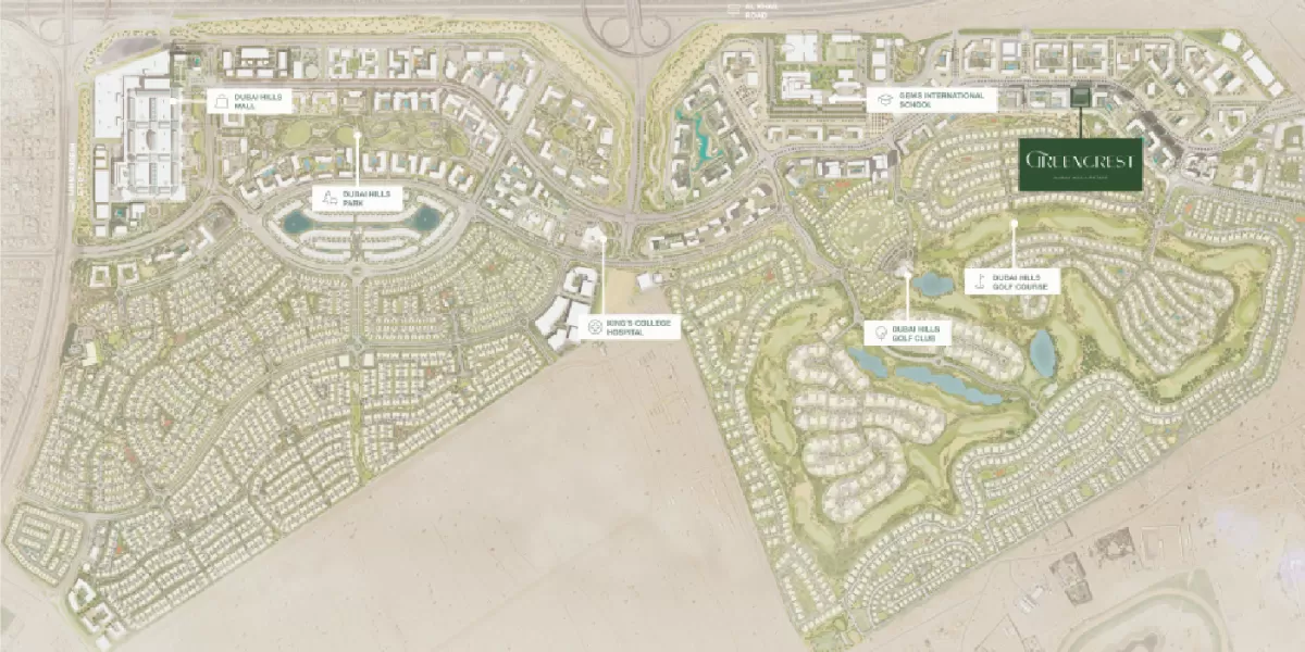 Location map of Greencrest by Emaar