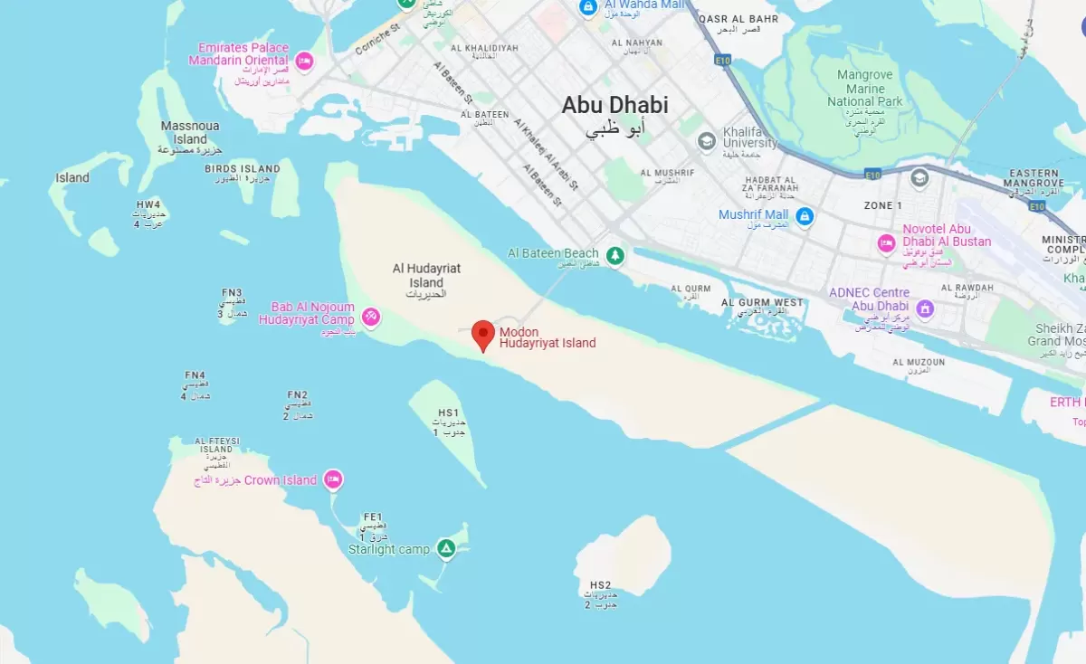 Location map of Hudayriyat Golf Estates by Modon Properties